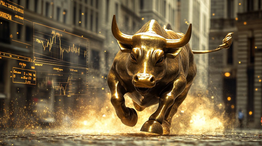 A bull on Indian Sensex, representing sensex index historical data